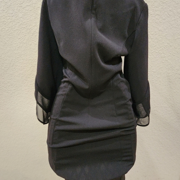 Dkny Women's Pleated Chiffon Sheath Dress, size 2, NWT, Black - Picture 2 of 8